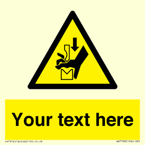 Custom warning hand crushing between press brake tool